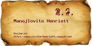 Manojlovits Henriett névjegykártya